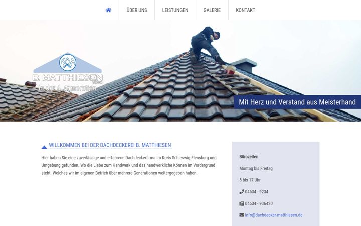Screenshot of dachdecker-matthiesen.de