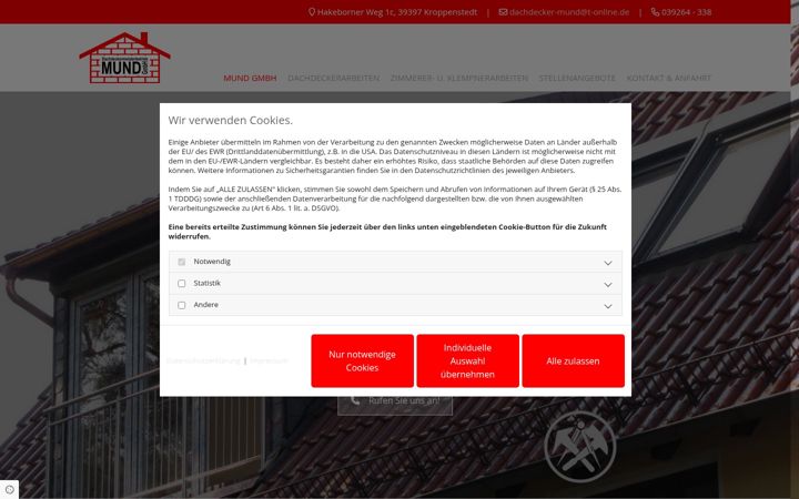 Screenshot of dachdecker-mund.de