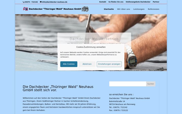 Screenshot of dachdecker-neuhaus.de