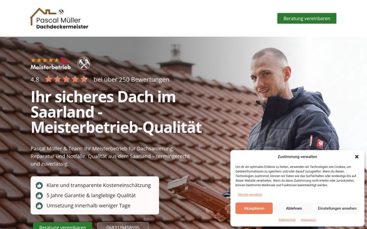 Screenshot of dachdecker-saar.de