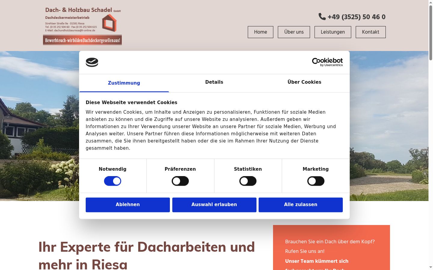 Screenshot del banner di consenso mostrato prima di qualsiasi interazione