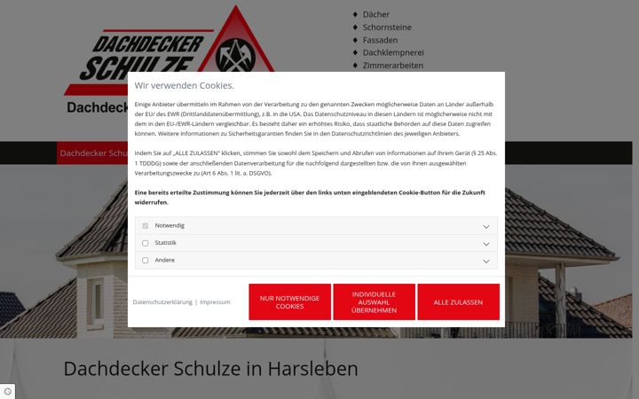 Screenshot of dachdecker-schulze.com