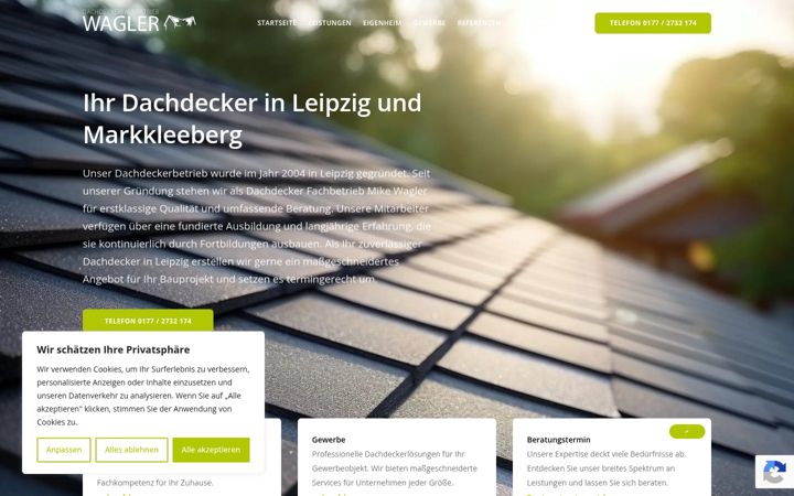 Screenshot of dachdecker-wagler.de