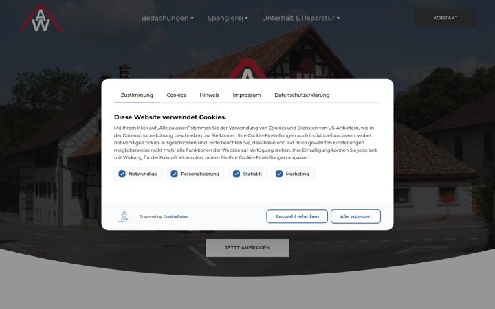 Screenshot of dachdecker-weber.ch