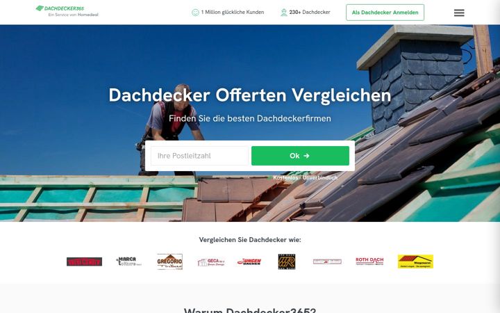 Screenshot of dachdecker365.ch