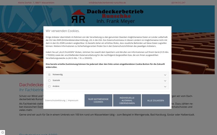 Screenshot of dachdeckerbetrieb-runschke.de