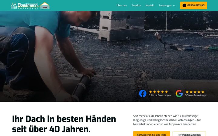Screenshot of dachdeckerei-bossmann.de
