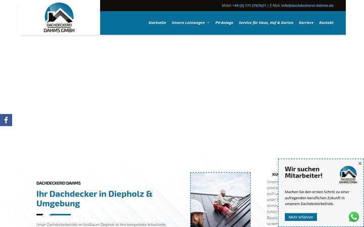 Screenshot of dachdeckerei-dahms.de