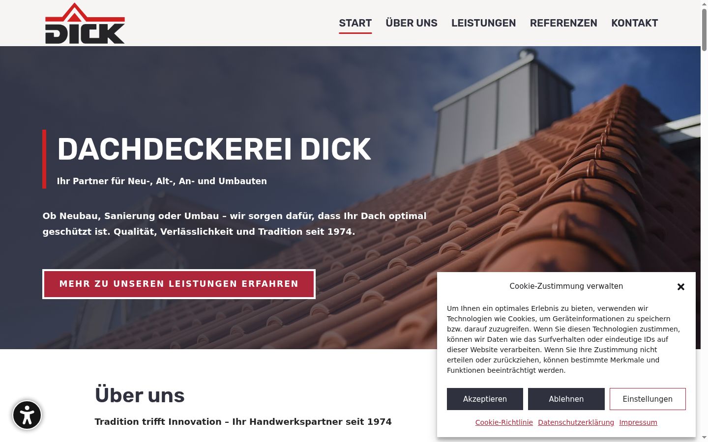 Screenshot of the consent banner shown before any interaction