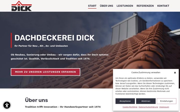 Screenshot of dachdeckerei-dick.de