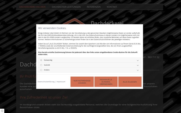 Screenshot of dachdeckerei-hillmer.de