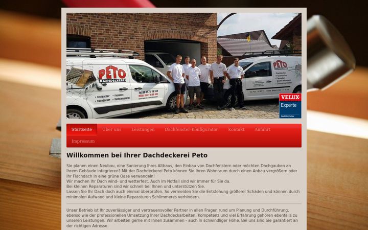 Screenshot ta' dachdeckerei-peto.de