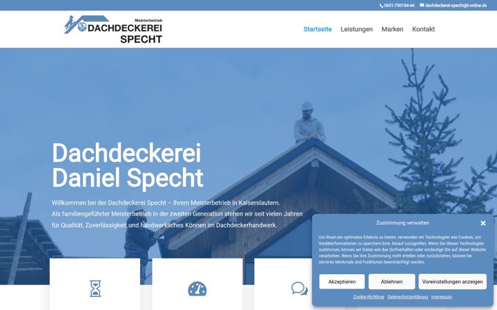 Screenshot of dachdeckerei-specht.de
