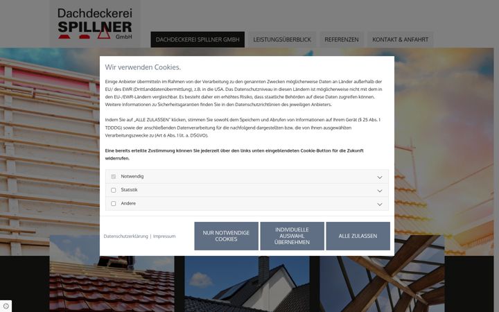 Screenshot of dachdeckerei-spillner.de
