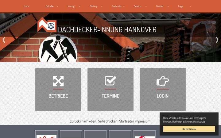 Screenshot of dachdeckerinnung-hannover.de