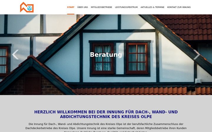 Screenshot of dachdeckerinnung-olpe.de