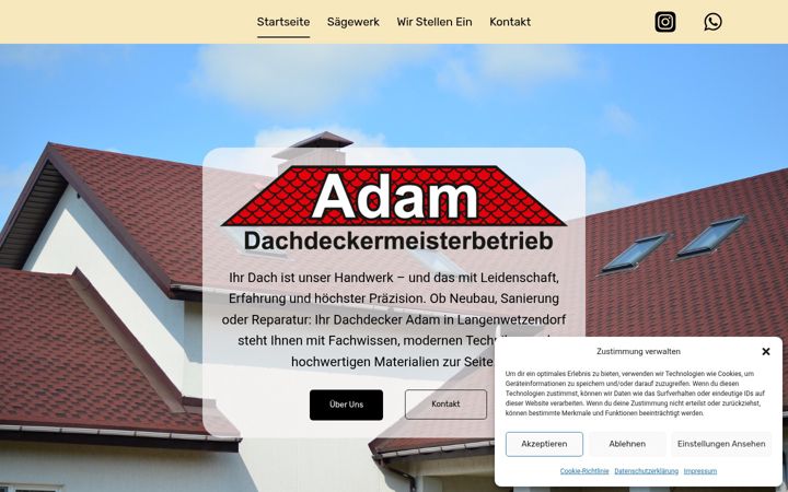 Screenshot of dachdeckermeister-adam.de