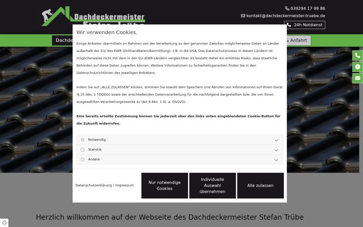 Screenshot of dachdeckermeister-truebe.de
