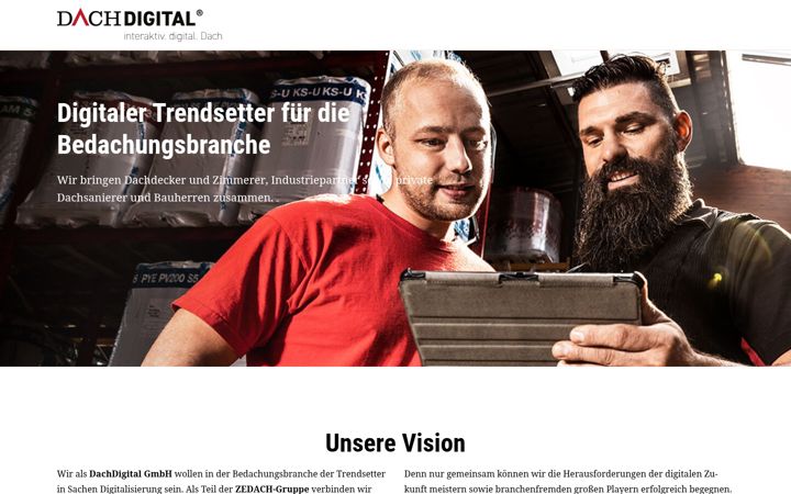 Screenshot of dachdigital.eu