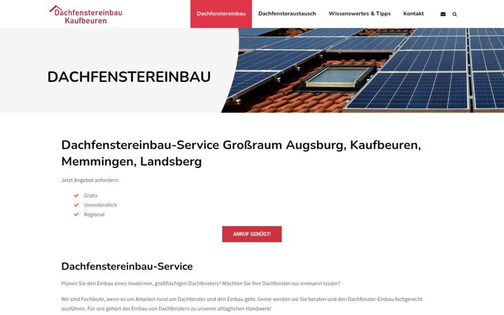 Screenshot of dachfenstereinbau.com