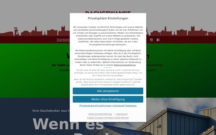 Screenshot of dachgewandt.de