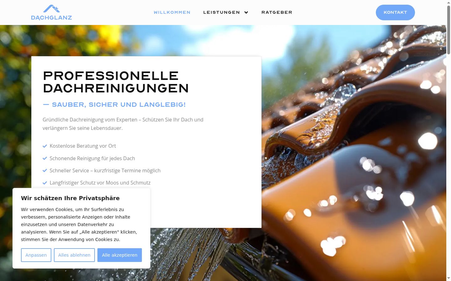Screenshot des Einwilligungsbanners vor jeglicher Interaktion