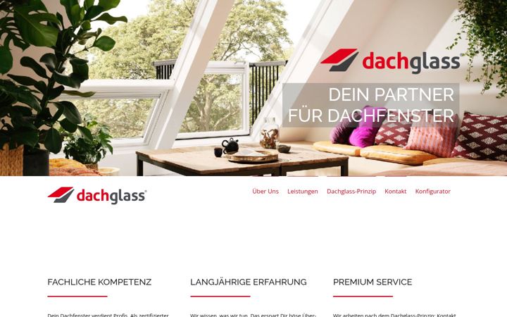 Skärmbild av dachglass.de