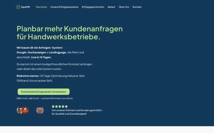 Screenshot of dachpr.de