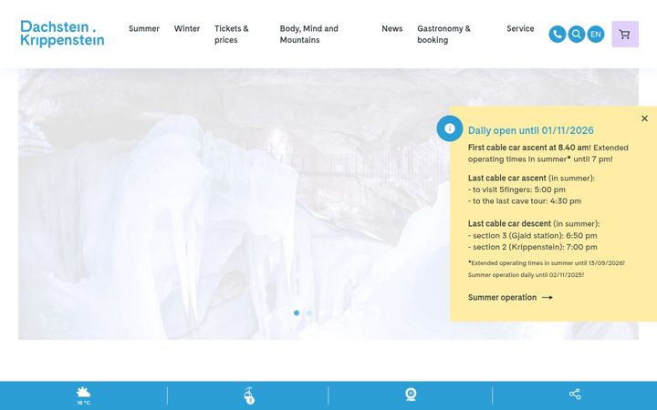 Screenshot of dachstein-salzkammergut.com