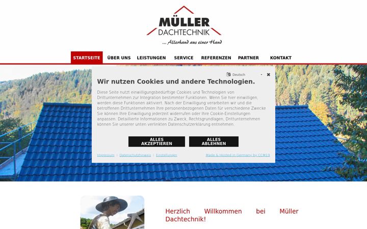 Screenshot of dachtechnik-mueller.com