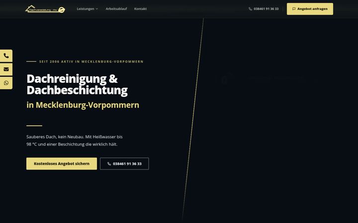 Screenshot of dachveredelung-mv.de