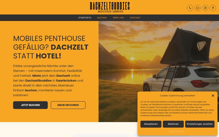 Screenshot of dachzeltbuddies.de