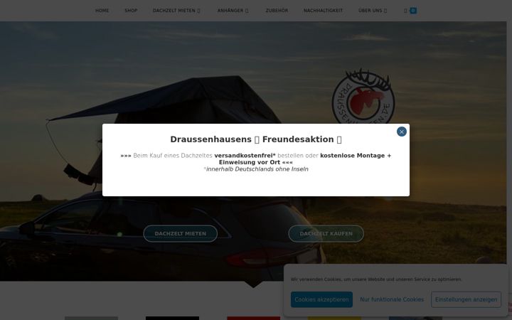 Screenshot of dachzelte-online.de
