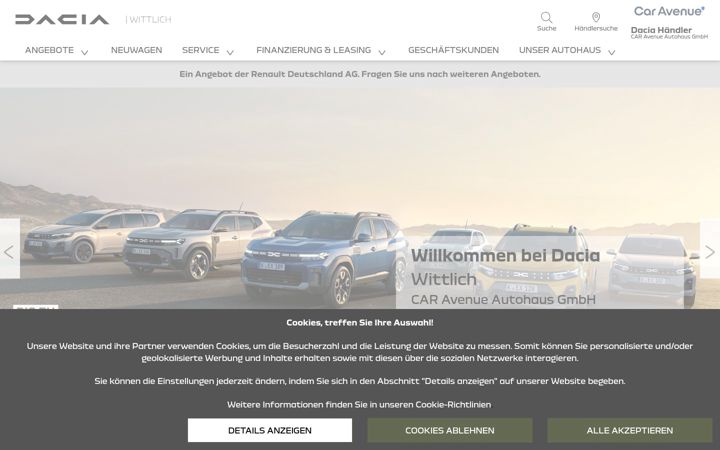 Screenshot του dacia-caravenue-wittlich.de