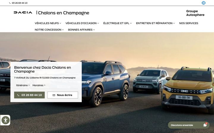 Ekraanipilt saidist dacia-chalons.fr