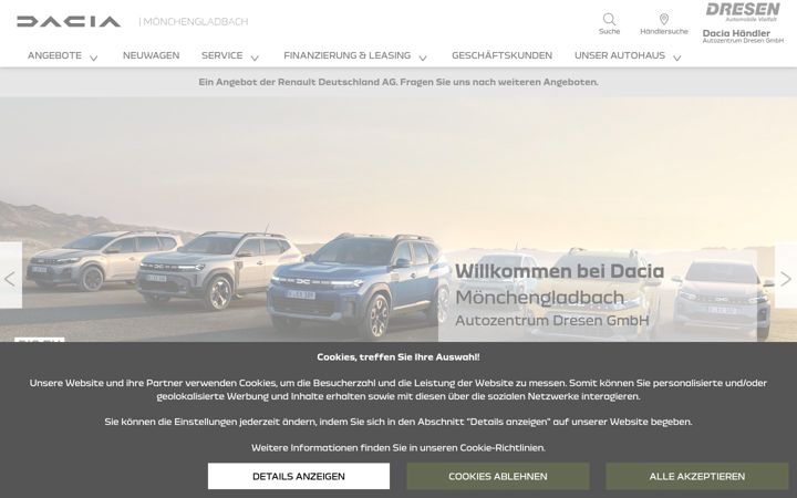 Screenshot of dacia-dresen-mg.de