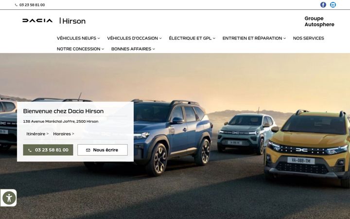 Skærmbillede af dacia-hirson.fr