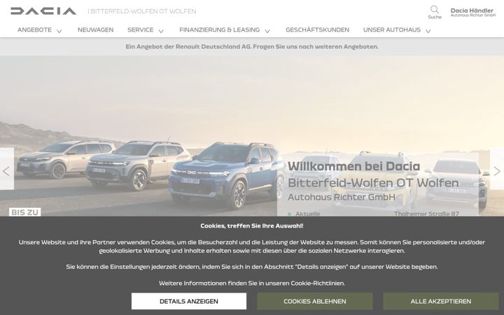 Screenshot of dacia-richter-wolfen.de