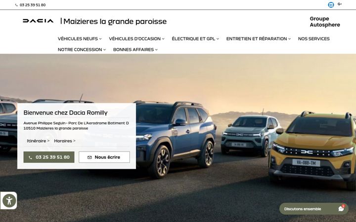 Capture d'écran de dacia-romilly.fr