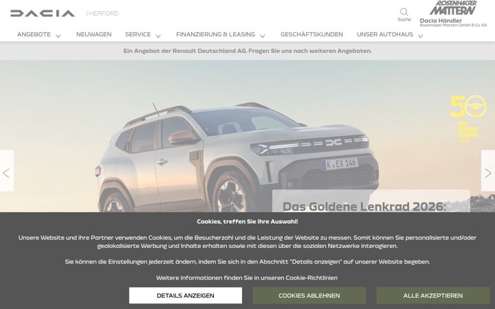 Skjámynd af dacia-rosenhaeger-mattern.de