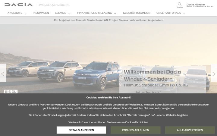 Screenshot of dacia-schroeder-windeck.de