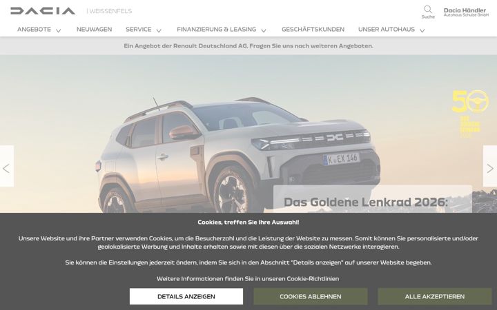 Screenshot of dacia-schulze-weissenfels.de