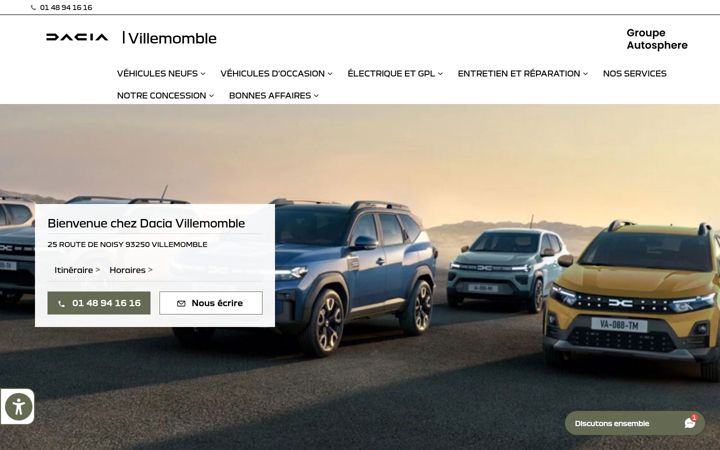 Ekraanipilt saidist dacia-villemomble.fr