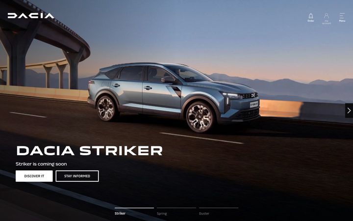 Skærmbillede af dacia.co.uk