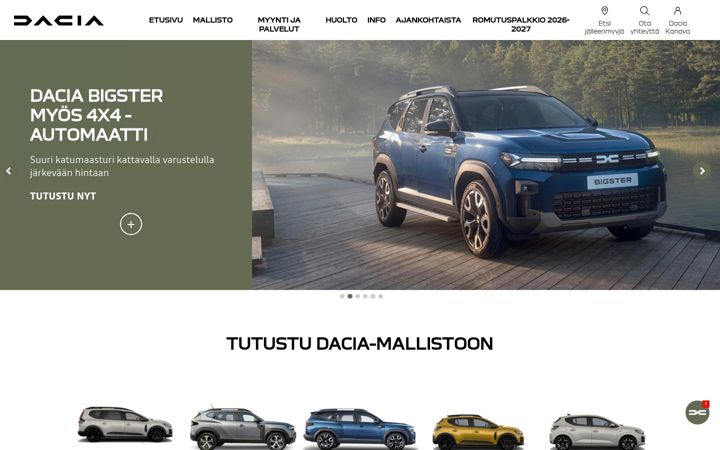 Screenshot di dacia.fi