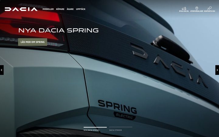 Screenshot ta' dacia.se