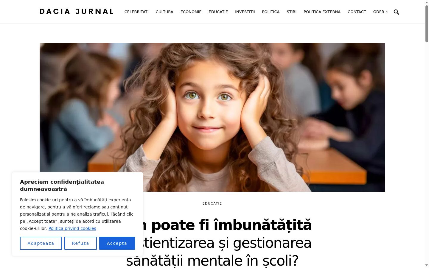 Ekrānuzņēmums ar piekrišanas baneri, kas tika rādīts pirms jebkādas mijiedarbības