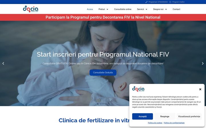 Ekrānuzņēmums no daciamedicalcenter.ro