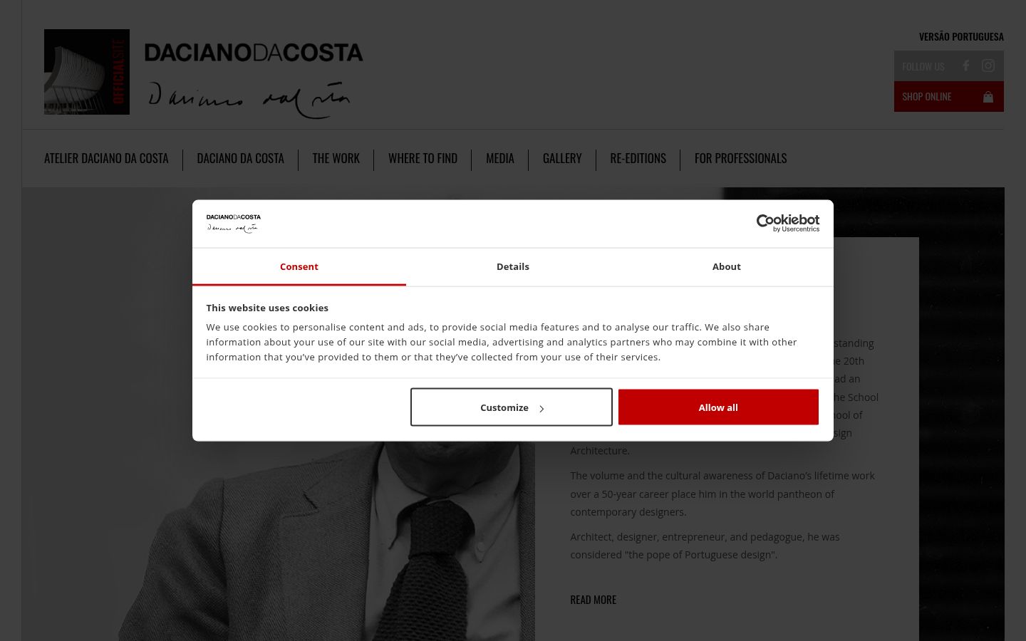 Screenshot of the consent banner shown before any interaction