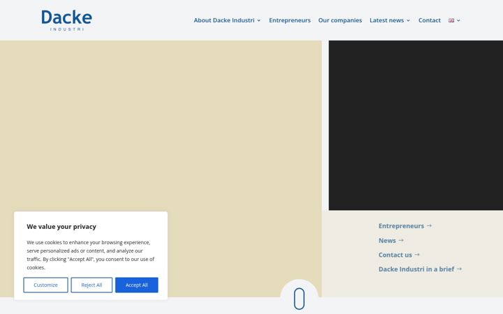 Screenshot of dackeindustri.com